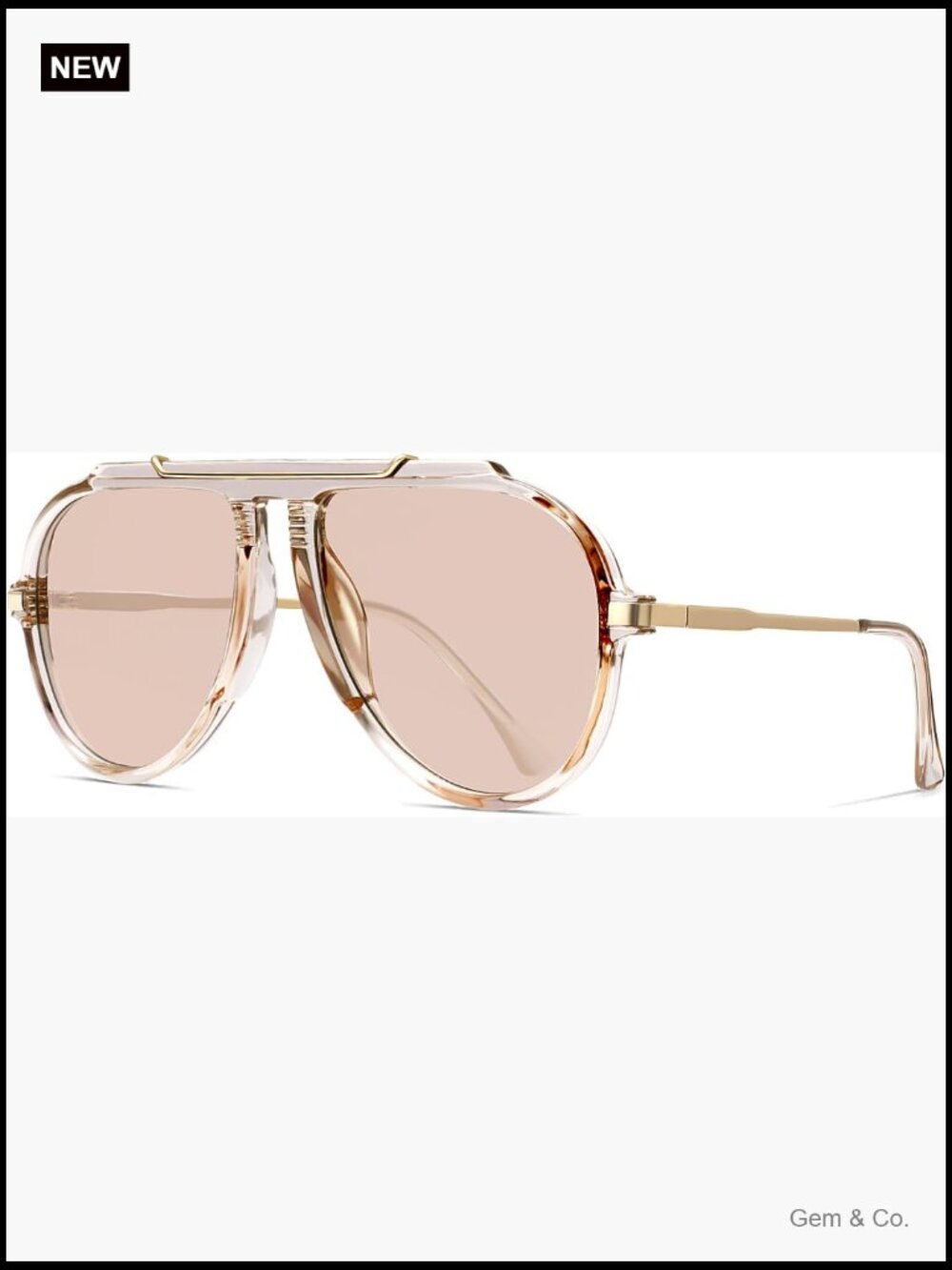 Oversized Retro 70s Aviator Sunglasses UV400 Tangle-Free Metal Frame Unisex